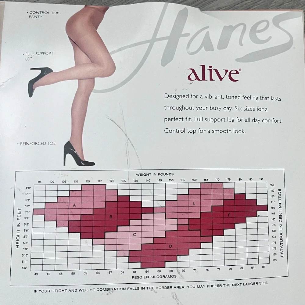 2-Hanes Control Top Reinforced Toe Pantyhose, Barely Black/Barley There Size D